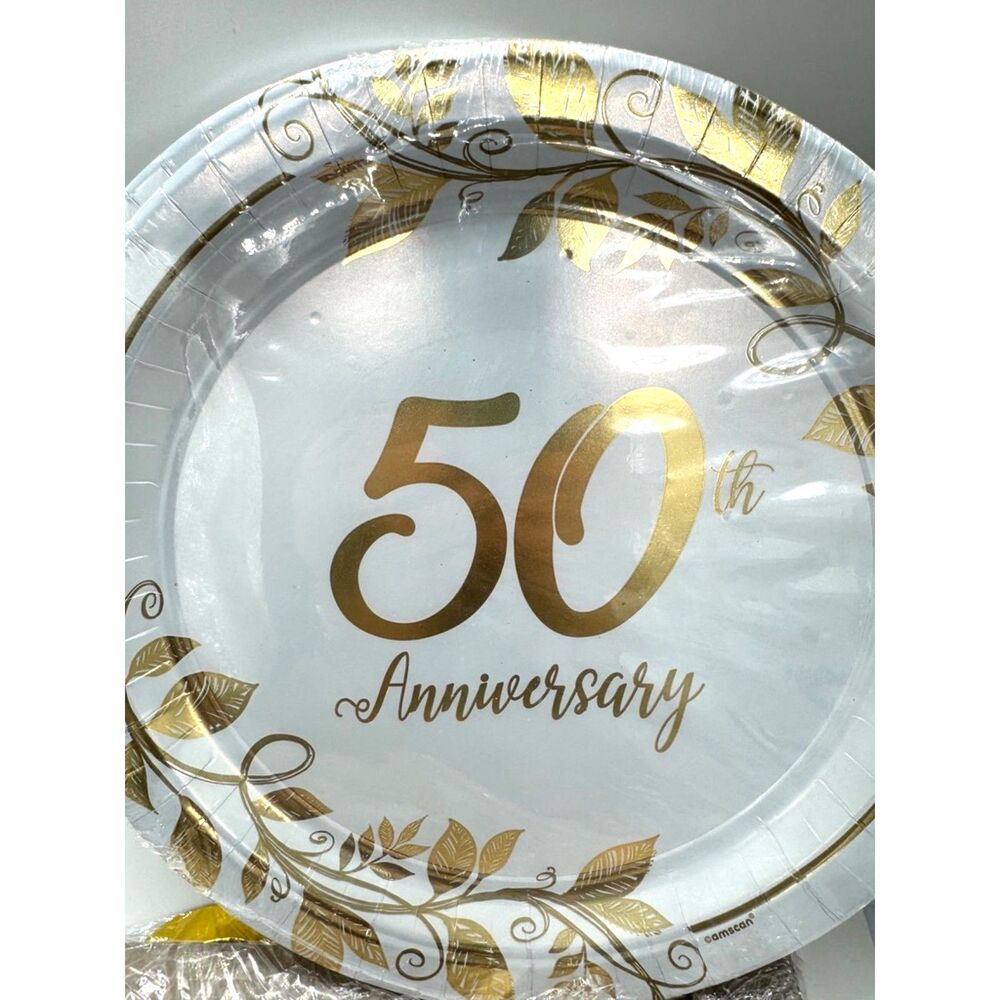 50th Anniversary 10.5" Dinner Plates and Banner